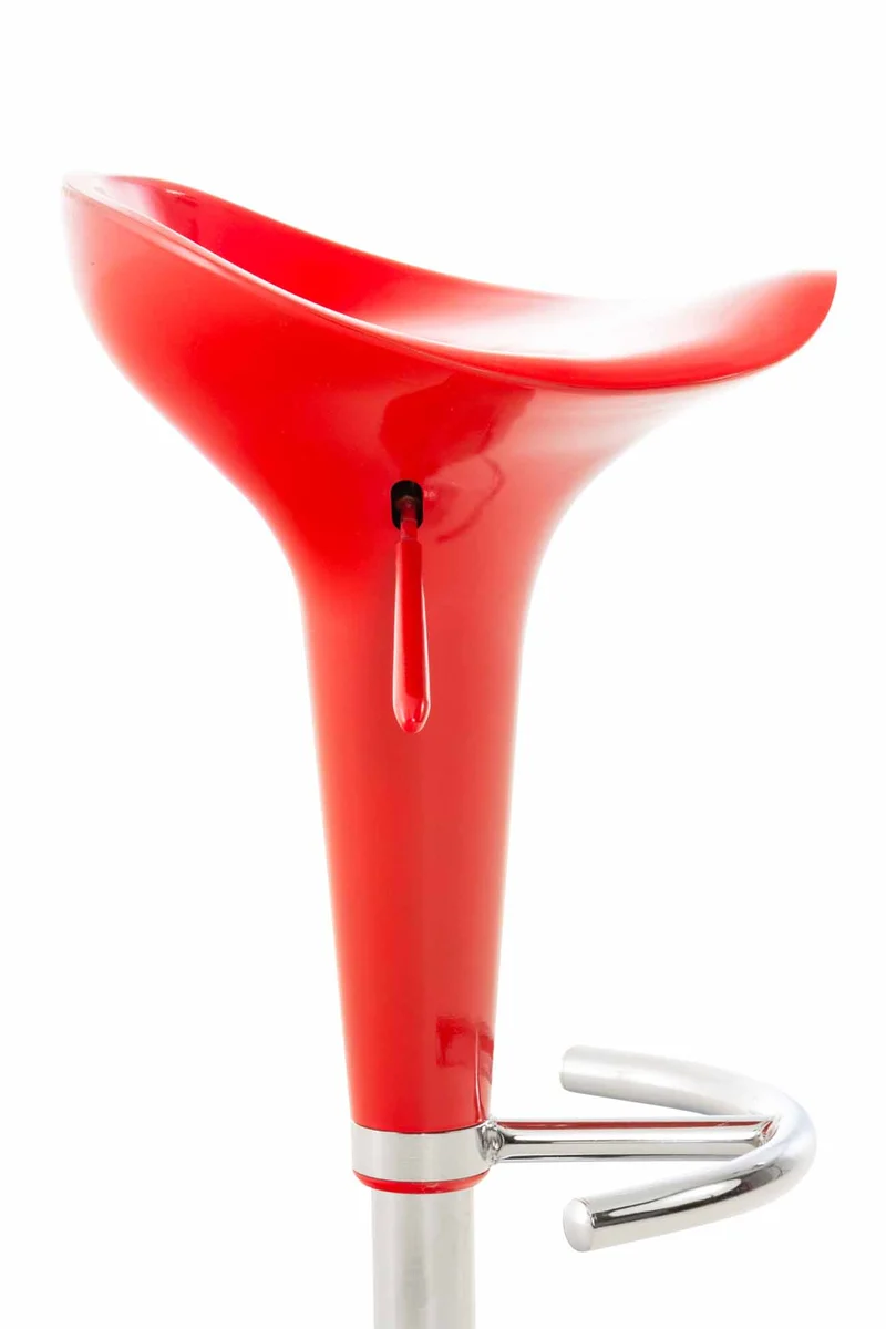 Tabouret de bar chaise haute x1 hauteur réglable style contemporain – assise plastique rouge brillant 10_0006059