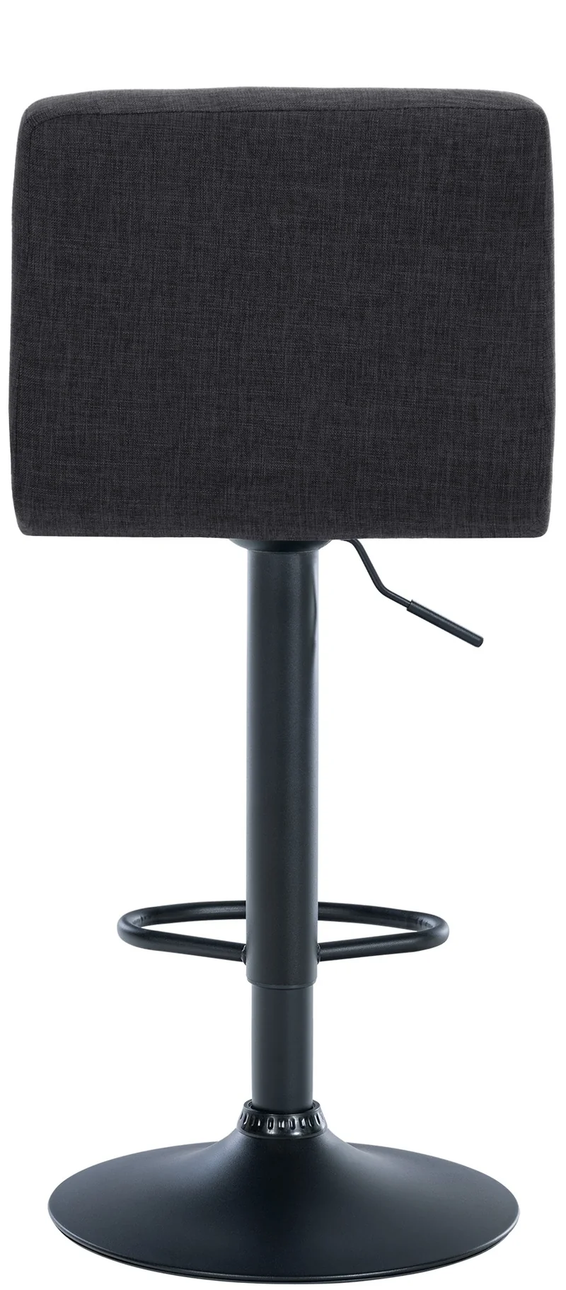 Lot de 2 tabourets de bar style contemporain en tissu matelassé gris foncé cadre métal noir 10_0006132