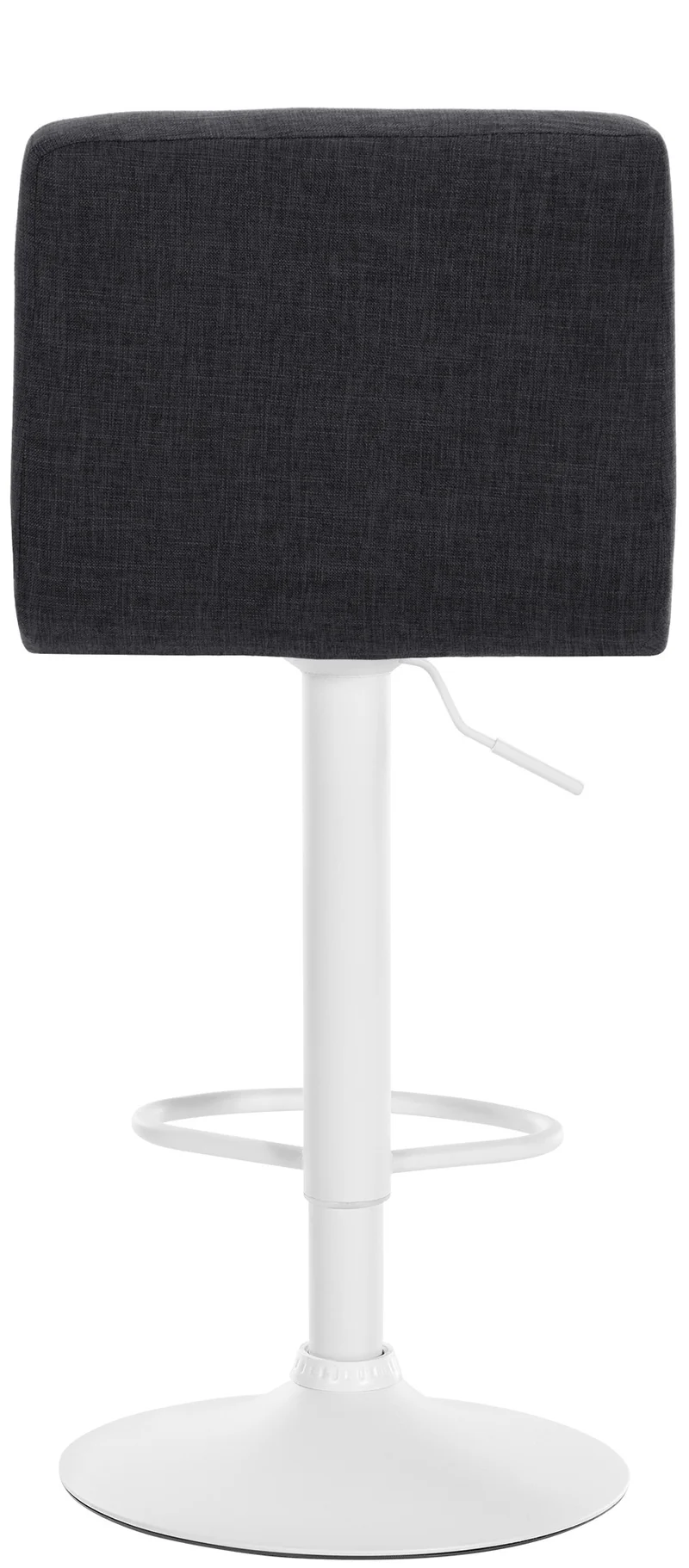Lot de 2 tabourets de bar style contemporain en tissu matelassé gris foncé cadre métal blanc 10_0006131