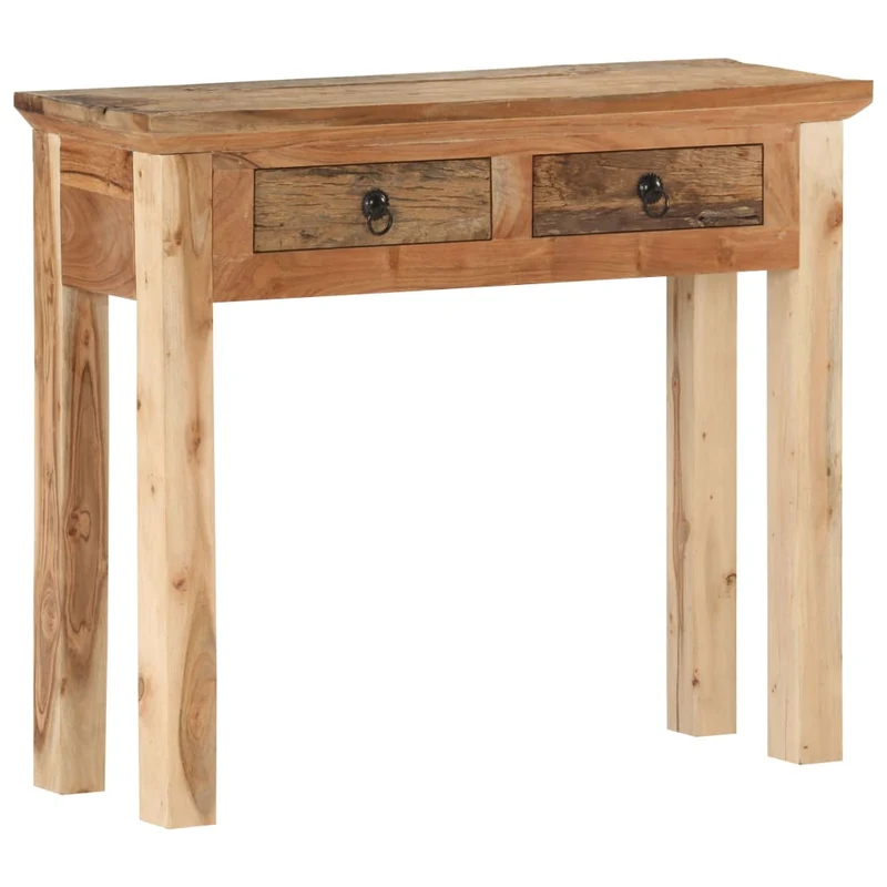 Table console avec tiroirs 90,5 x 30 x 75 cm bois d'acacia et de récupération marron DEC031583
