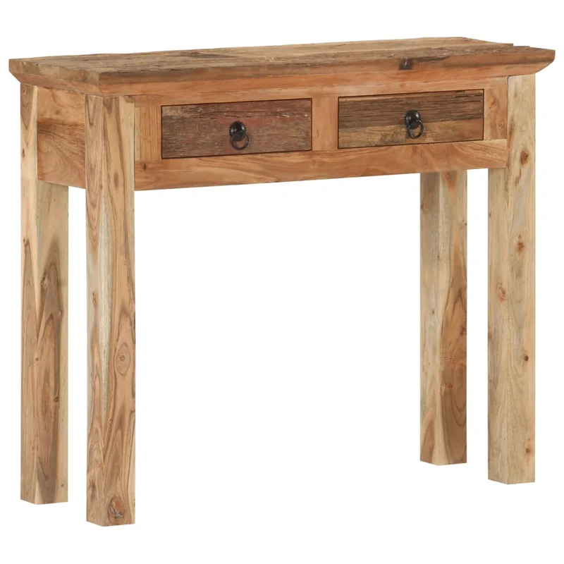 Table console avec tiroirs 90,5 x 30 x 75 cm bois d'acacia et de récupération marron DEC031583