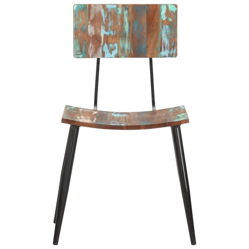Lot de 2 chaises de salle à manger cuisine bois de récupération solide CDS020285