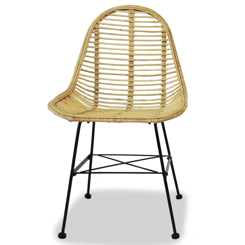 Lot de 2 chaises de salle à manger cuisine Rotin naturel CDS020122