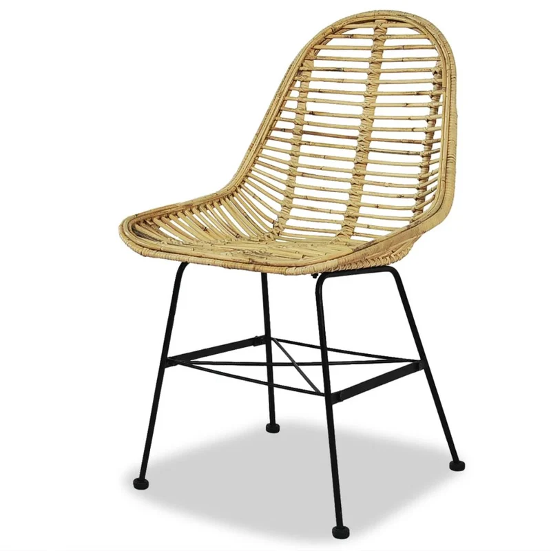 Lot de 2 chaises de salle à manger cuisine Rotin naturel CDS020122