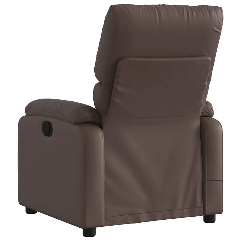 Fauteuil de relaxation TV fonction massage inclinable électrique en PVC marron DEC027205