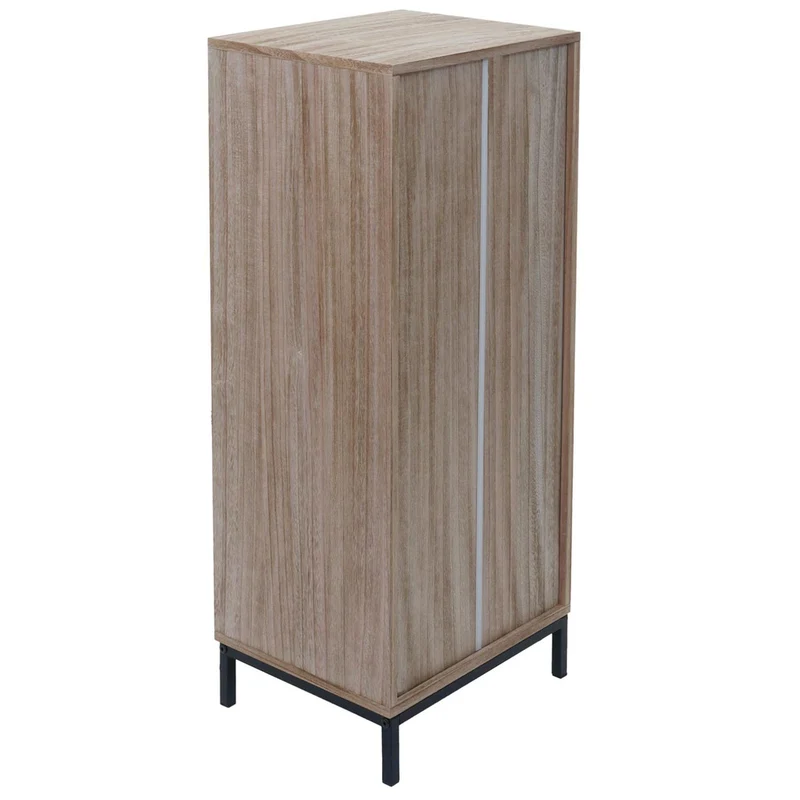 Commode meuble de rangement 5 tiroirs design 3D 84x35x29 cm en bois et métal 04_0009739