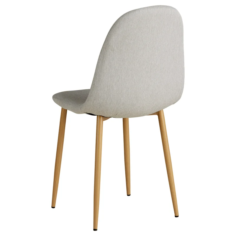 Lot de 6 chaises de salle à manger cuisine confortable et moderne en tissu gris pieds métal aspect bois CDS06304