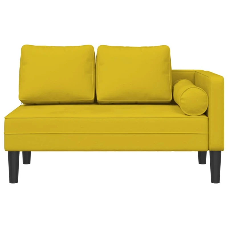 Méridienne chaise longue canapé pour intérieur avec coussins en velours jaune DEC026083