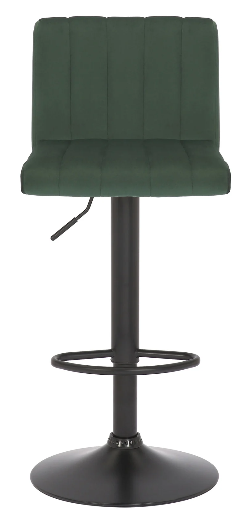 Lot de 2 tabourets de bar pivotant hauteur réglable assise surpiqué en velours vert et métal noir 10_0004228