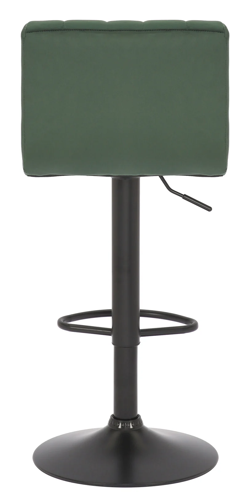 Lot de 2 tabourets de bar pivotant hauteur réglable assise surpiqué en velours vert et métal noir 10_0004228