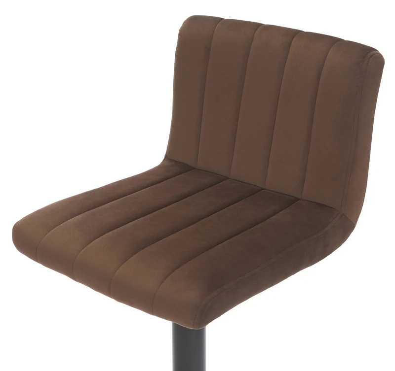 Lot de 2 tabourets de bar pivotant hauteur réglable assise surpiqué en velours marron et métal noir 10_0004225