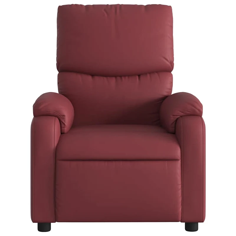 Fauteuil de relaxation TV fonction massage inclinable électrique 6 points de massage en PVC rouge bordeaux DEC027246