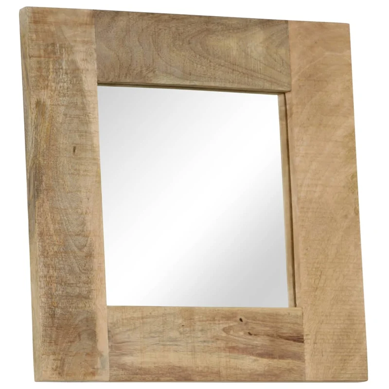 Miroir mural carré en bois de manguier massif 50 x 50 cm DEC022723