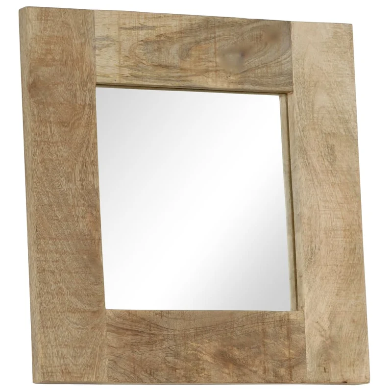 Miroir mural carré en bois de manguier massif 50 x 50 cm DEC022723