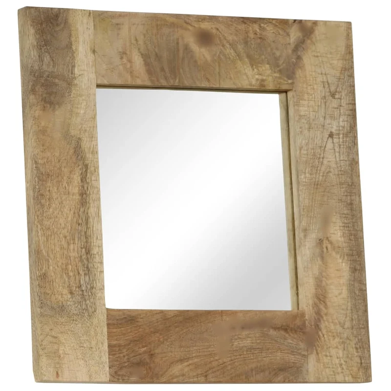 Miroir mural carré en bois de manguier massif 50 x 50 cm DEC022723