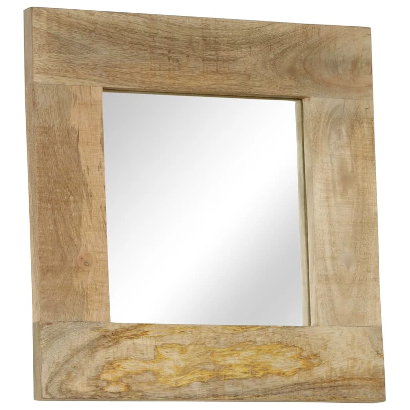 Miroir mural carré en bois de manguier massif 50 x 50 cm DEC022723