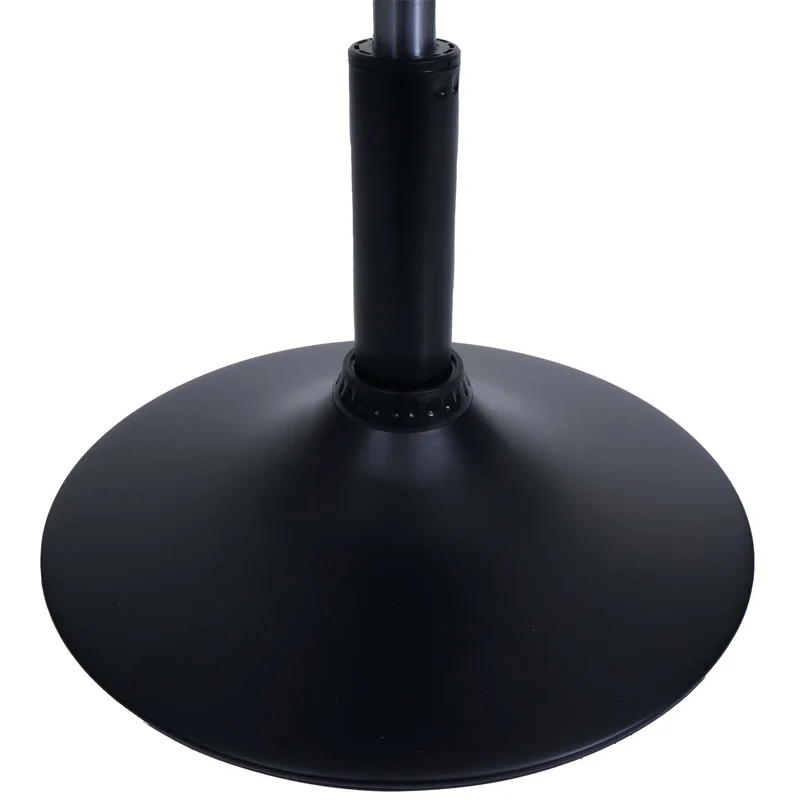 Tabouret réglable pivotant 360° style moderne hauteur réglable Ø 37 cm en tissu chenille bleu base acier noir 04_0009951