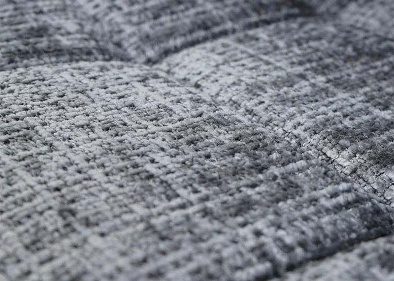 Chaise de salle à manger pivotante 360° en tissu chenille gris foncé pied acier noir mat 04_0009897
