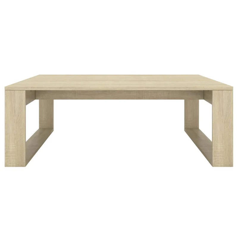 Table basse design simple 100 x 100 x 35 cm bois d'ingénierie couleur chêne DEC038836