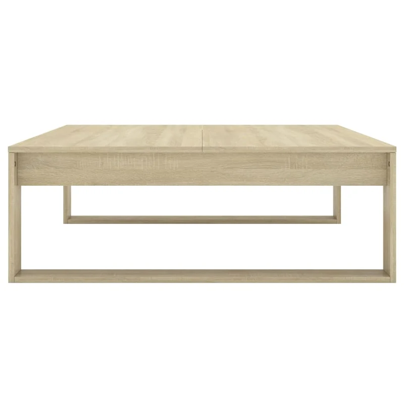 Table basse design simple 100 x 100 x 35 cm bois d'ingénierie couleur chêne DEC038836