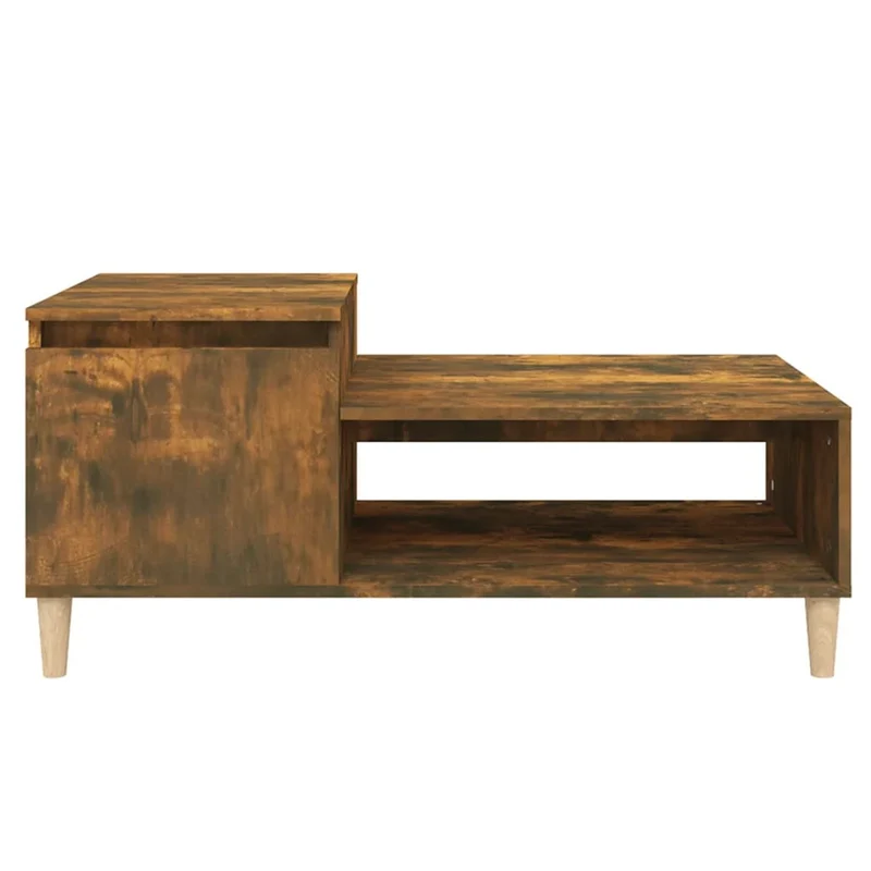 Table basse avec compartiment de rangement design rustique 100 x 50 x 45 cm bois d'ingénierie marron DEC038329