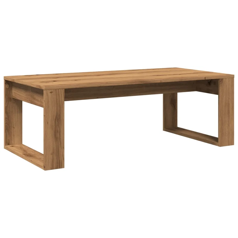 Table basse design rustique 102 x 50 x 35 cm bois d'ingénierie couleur chêne DEC038290