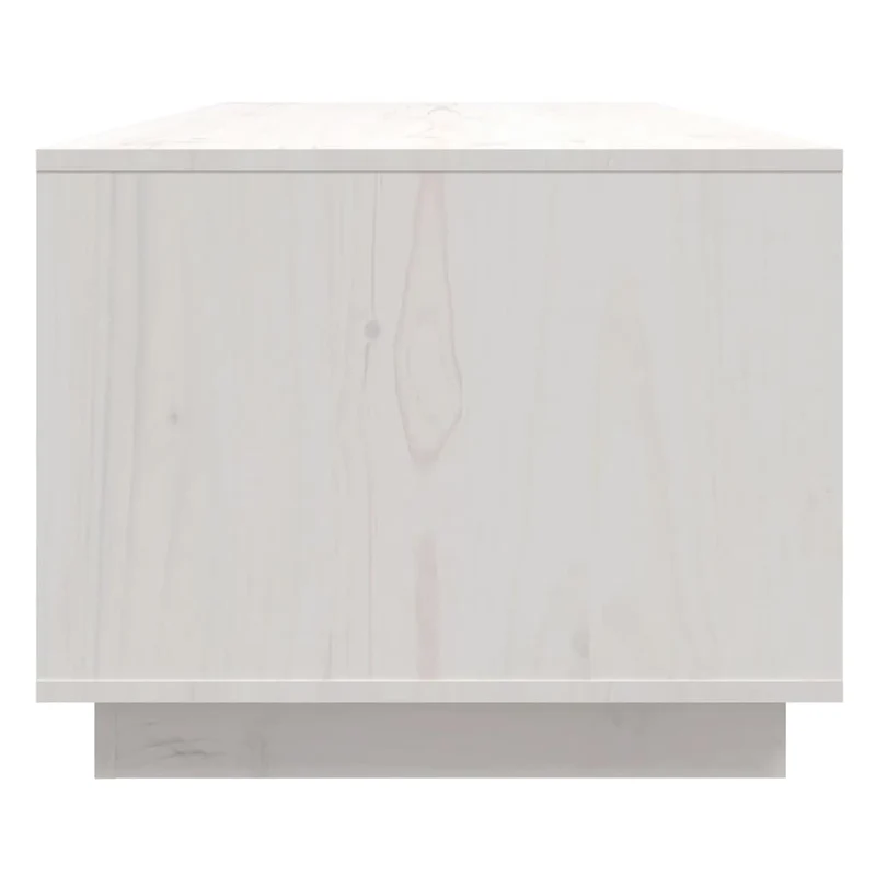 Table basse de salon 3 compartiments et 2 portes design moderne 110 x 50 x 40 cm bois massif de pin blanc DEC037846