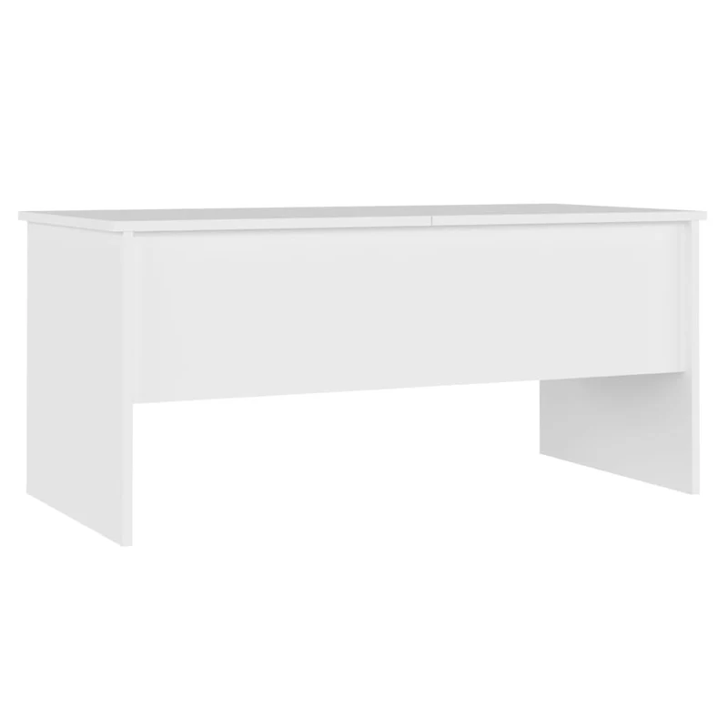 Table basse de salon plateau réglable design moderne 102 x 50,5 x 46,5 cm bois d'ingénierie blanc DEC037808