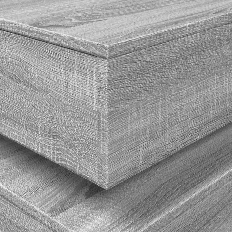 Table basse de salon design moderne avec lumières LED 50 x 50 x 40 cm gris DEC037690