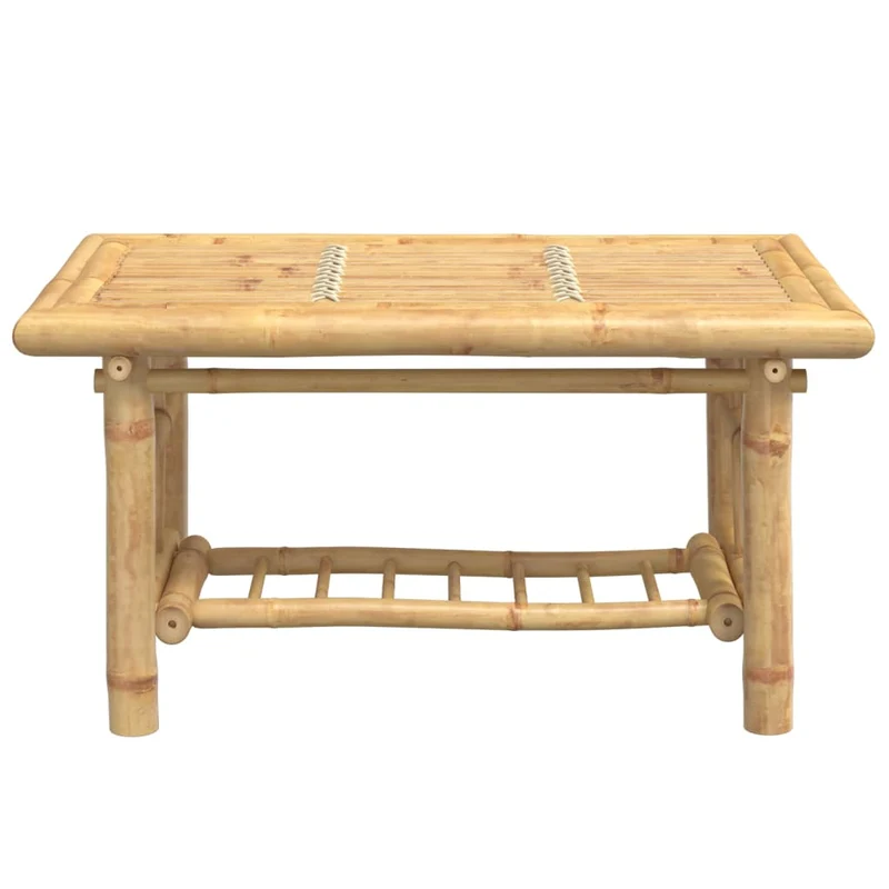 Table basse de salon design exotique 70 x 45 x 36 cm bambou avec une finition naturelle DEC037129