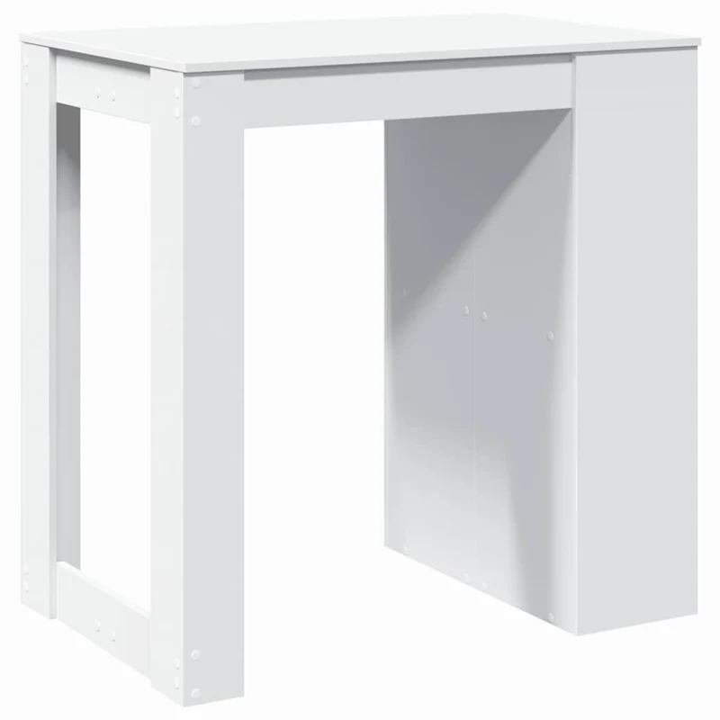 Table d’appoint multifonction avec 2 étagères et 1 tiroir 102 x 70 x 103,5 cm bois d'ingénierie blanc DEC036404