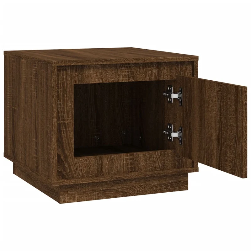 Table basse avec compartiment avec porte design rustique 51 x 50 x 44 cm bois d'ingénierie marron DEC038687