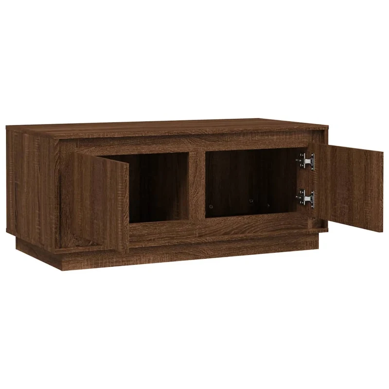 Table basse avec compartiment avec porte design rustique 102 x 50 x 44 cm bois d'ingénierie marron DEC038636