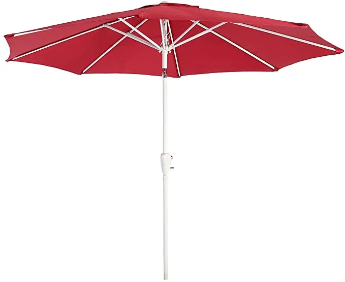 Parasol de jardin Ø 2,7m inclinable polyester/aluminium 5kg rouge 04_0003871