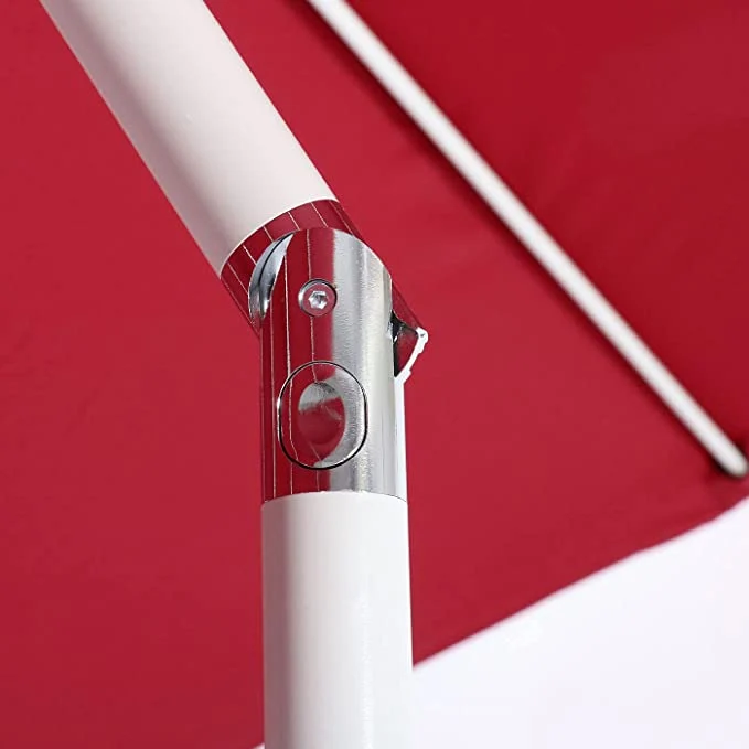 Parasol de jardin Ø 2,7m inclinable polyester/aluminium 5kg rouge 04_0003871