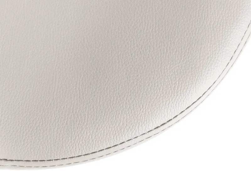 Lot de 2 tabourets de bar design simple avec assise en synthétique blanc et cadre métal chromé TDB10695