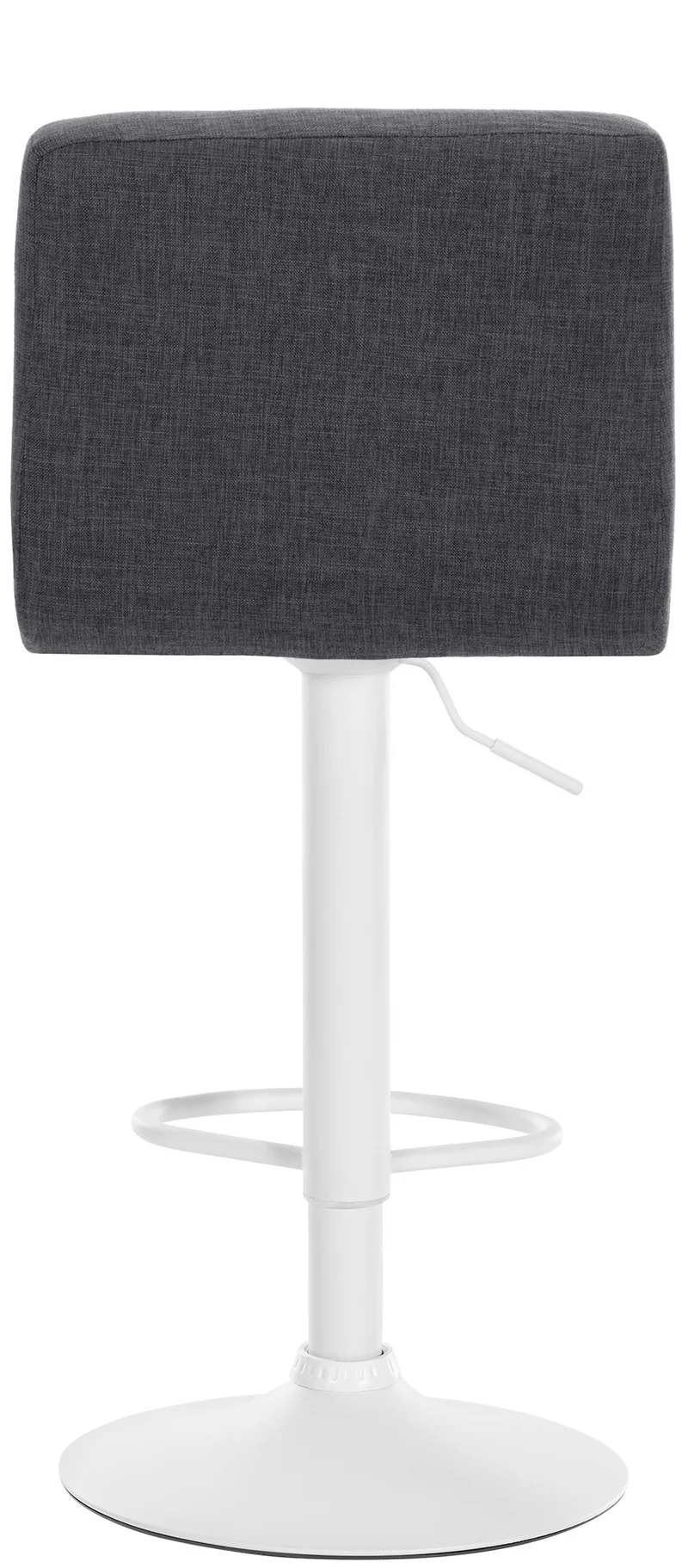 Lot de 2 tabourets de bar style contemporain en tissu matelassé gris clair cadre métal blanc 10_0006721