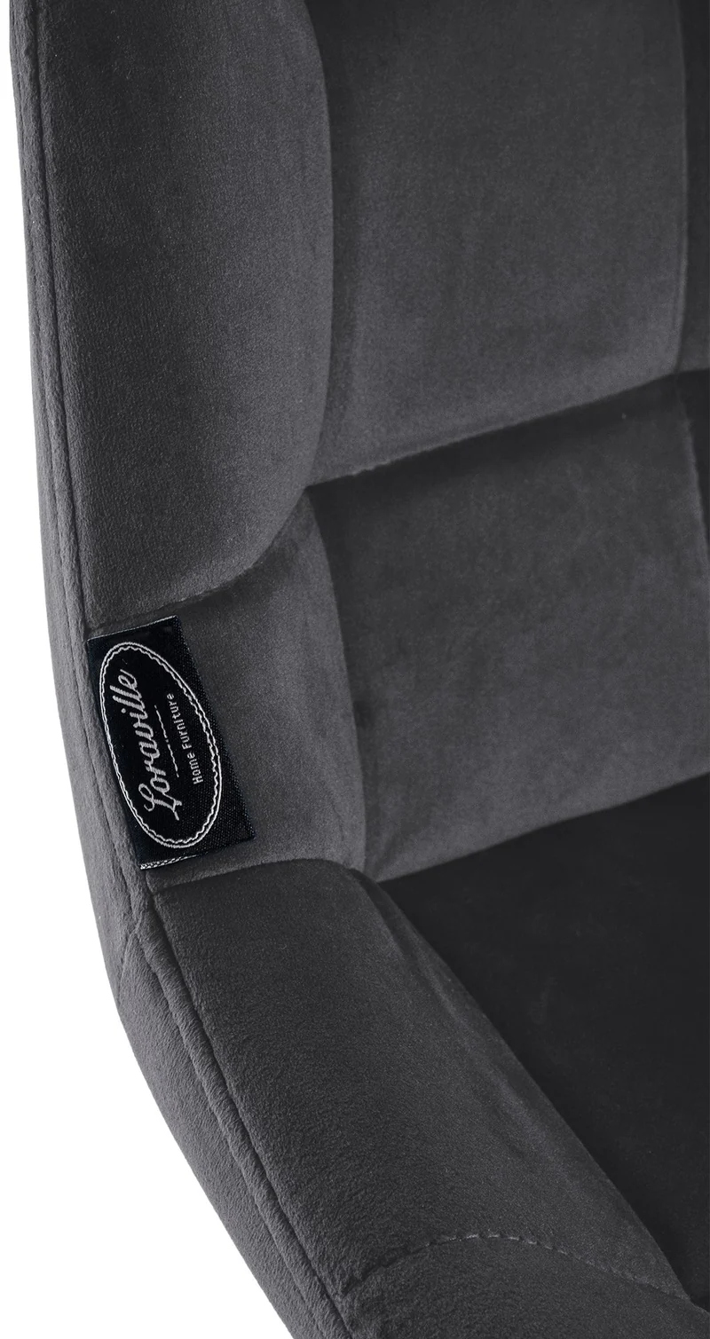 Tabouret de bar pivotant x1 avec repose-pieds revêtement en velours gris foncé piètement à quatre pieds en métal noir 10_0005472