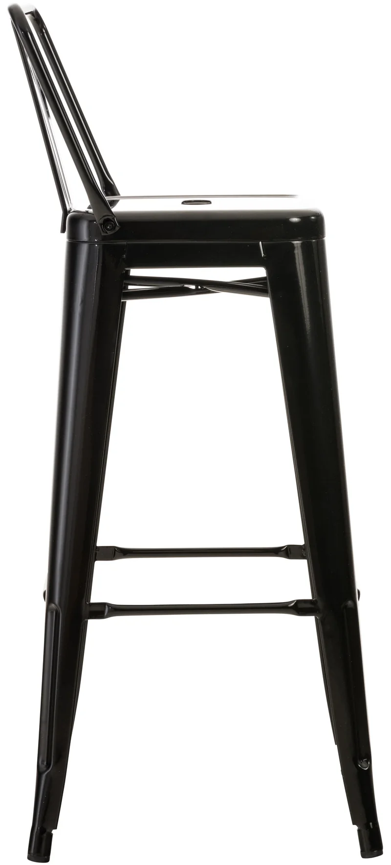 Lot de 2 tabourets de bar industriel en métal avec repose-pied couleur noir TDB10141