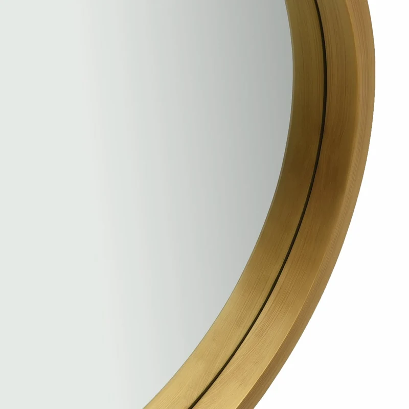 Miroir mural avec sangle marron 50 cm bois doré DEC022907