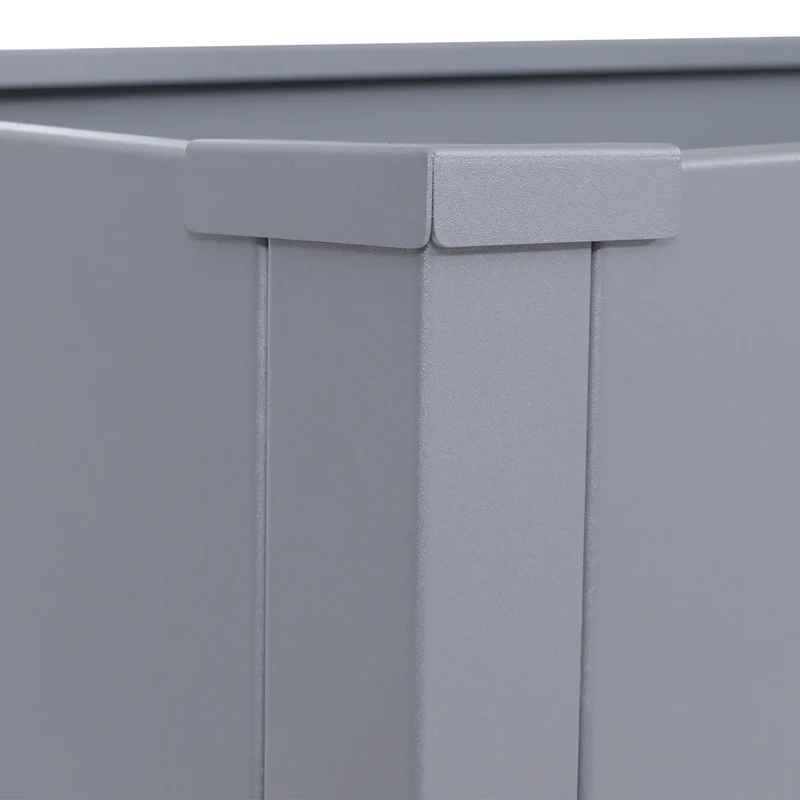 Bac potager surélevé 100 cm 340 L acier galvanisé thermolaqué gris 04_0008900