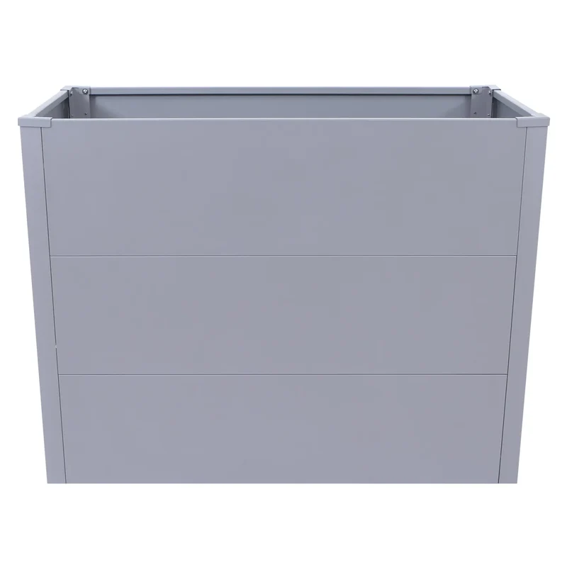 Bac potager surélevé 100 cm 340 L acier galvanisé thermolaqué gris 04_0008900