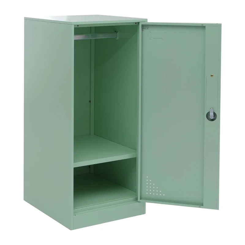 Armoire vestiaire métallique avec tringle et étagère amovible 90x38x45 cm acier couleur menthe 04_0008960