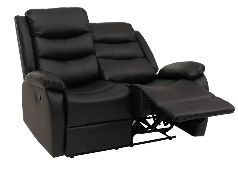 Ensemble de 2 fauteuils cinéma relax inclinables en simili cuir noir avec repose-pieds 04_0009408