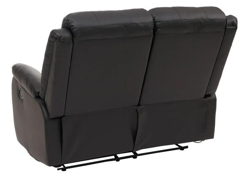 Ensemble de 2 fauteuils cinéma relax inclinables en simili cuir noir avec repose-pieds 04_0009408