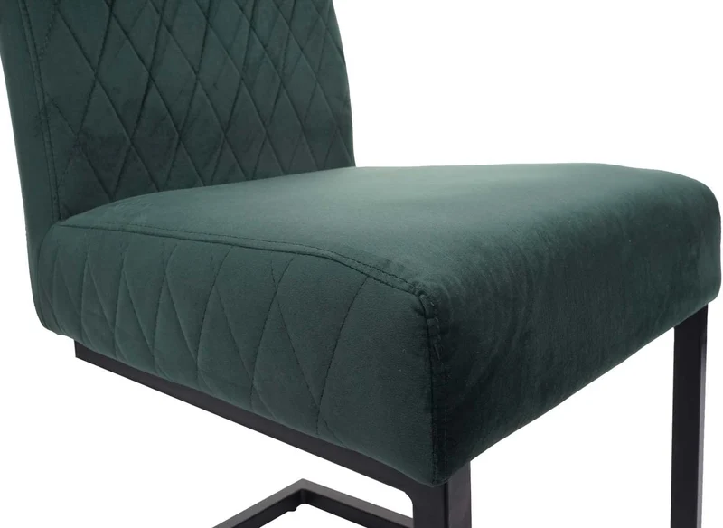 Ensemble de 2 chaises de salle à manger chaise visiteur en acier design moderne velours thermolaqué vert CDS04489