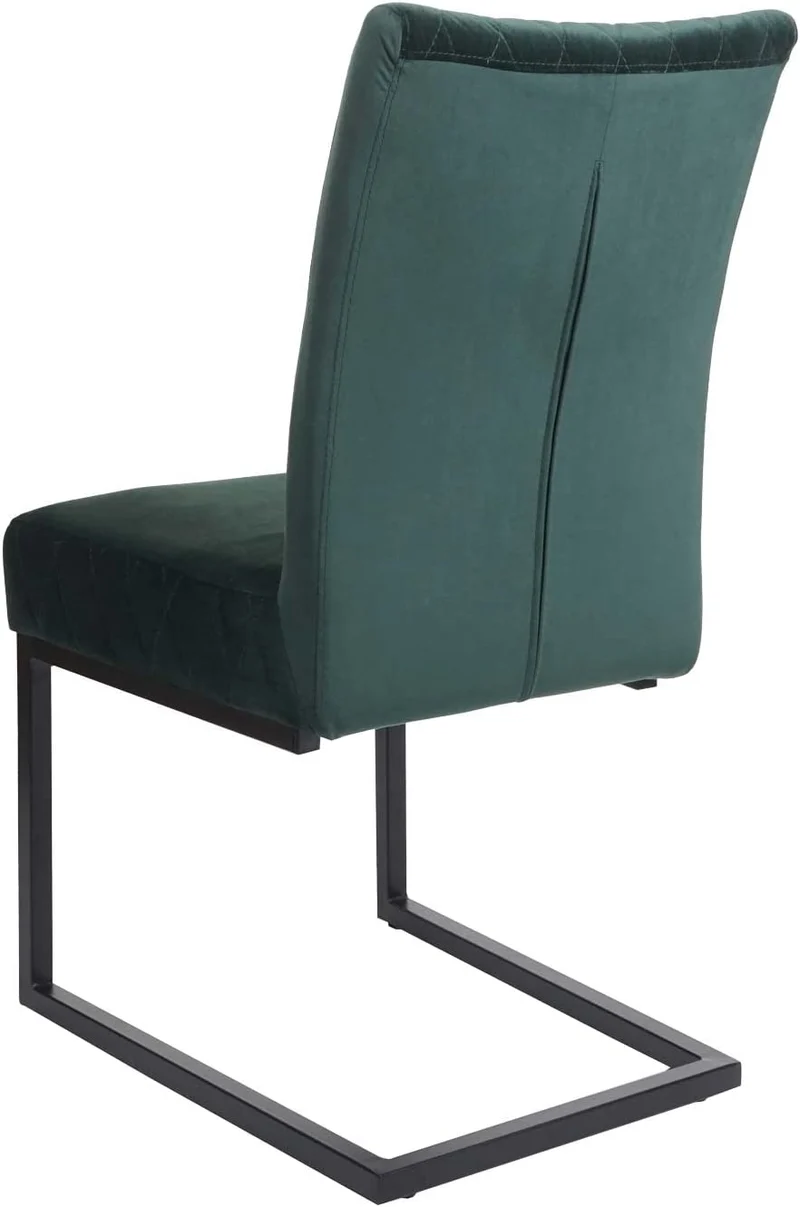Ensemble de 2 chaises de salle à manger chaise visiteur en acier design moderne velours thermolaqué vert CDS04489