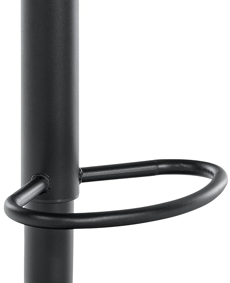Lot de 2 tabourets de bar style industriel – Assise en bois et pied métal noir réglable et pivotant 10_0006776
