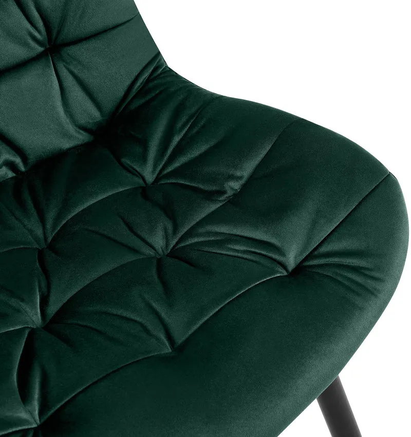 Chaises de salle à manger x2 en velours vert cadre en métal noir confort & élégance intemporelle 10_0007479