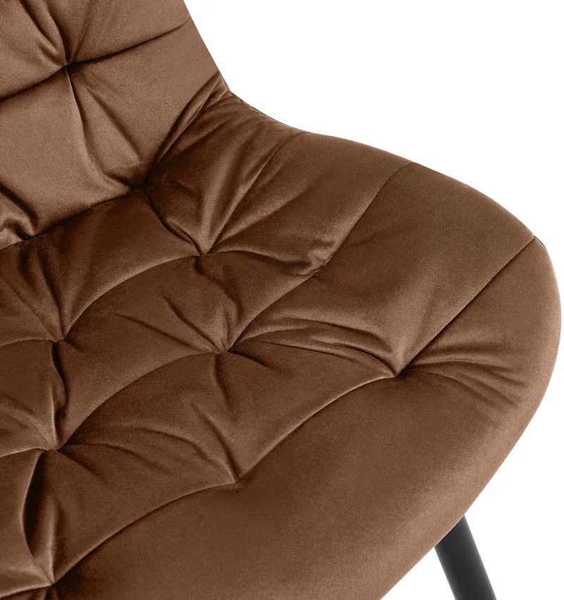 Chaises de salle à manger x2 en velours marron cadre en métal noir confort & élégance intemporelle 10_0007461